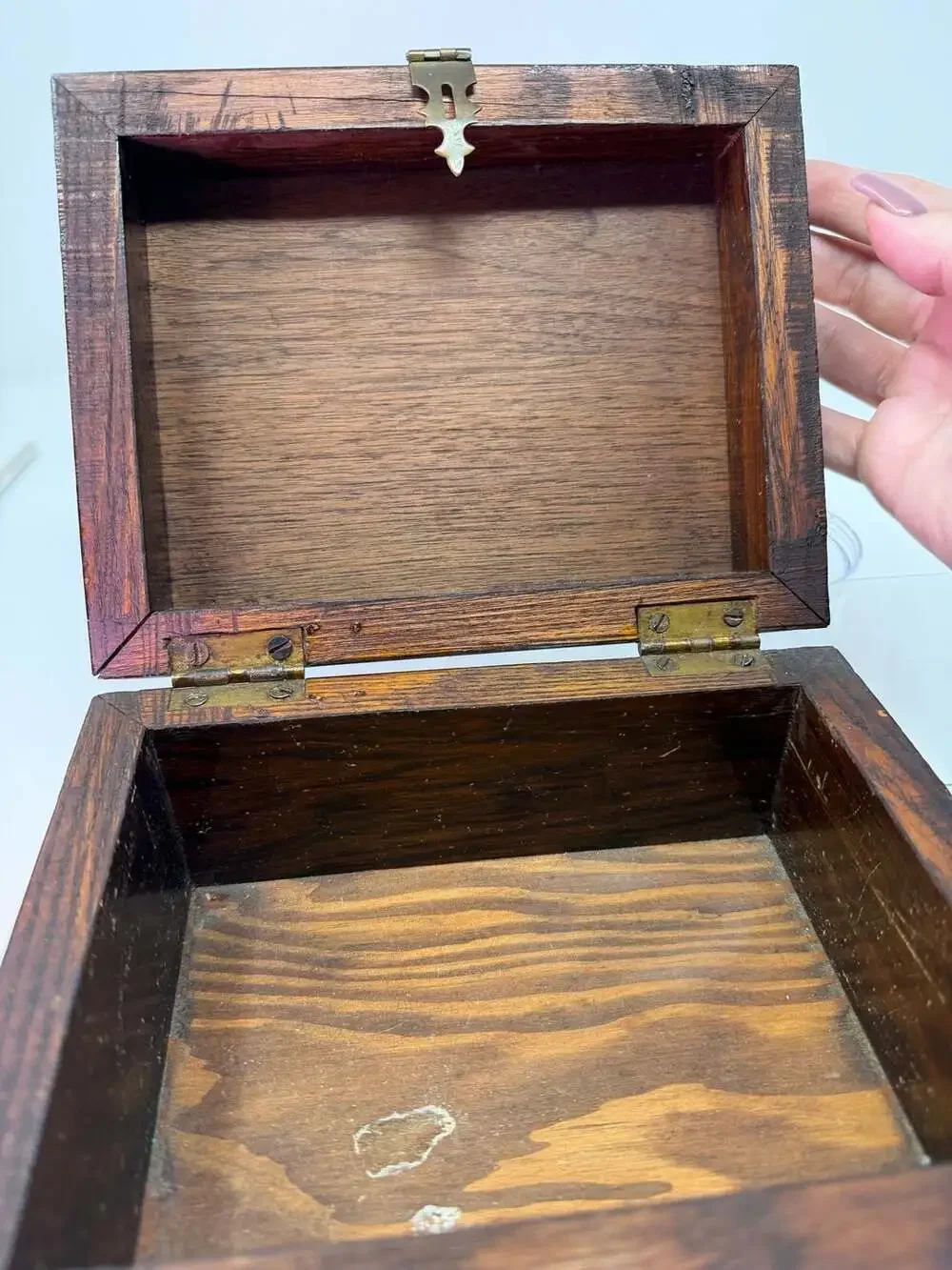 Vintage Burr Walnut Wood Storage Box
